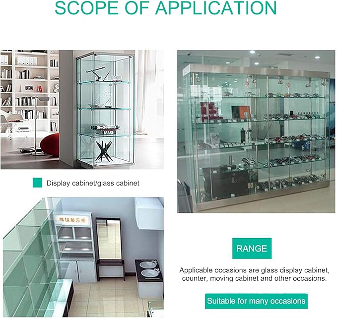 2Pcs Glass Cabinet Lock with Keys, Display Case Lock