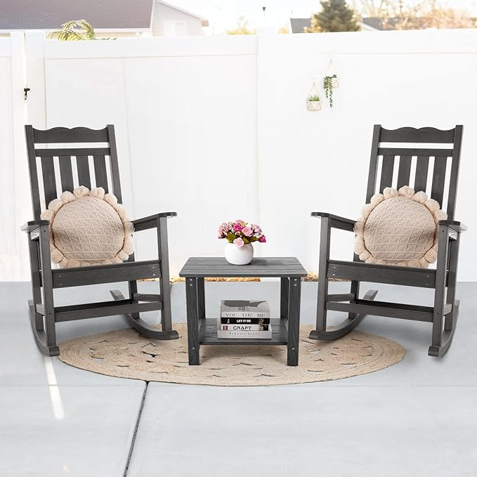 Stoog Outdoor & Indoor Rocking Chairs Set of 2, All-Weather Porch Rocker