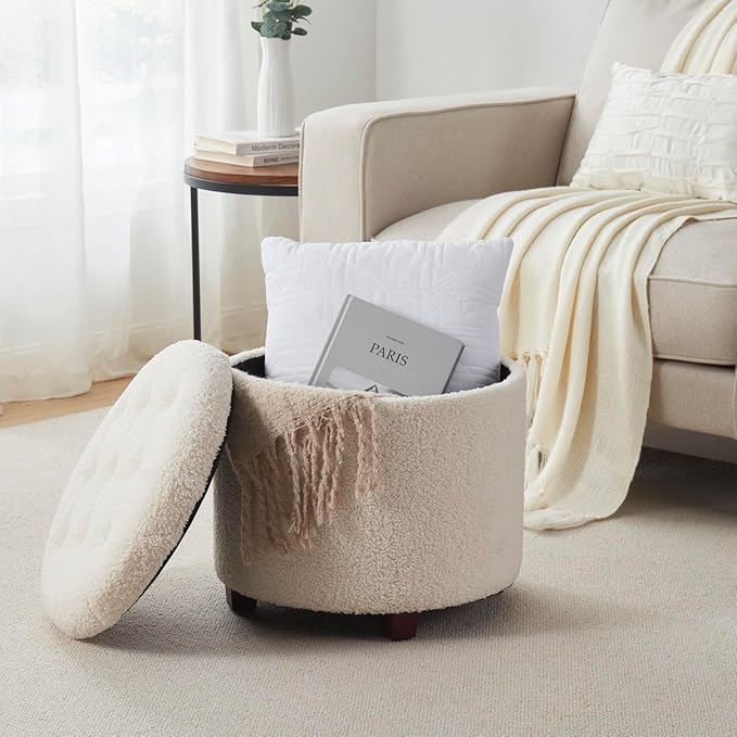 Ornavo Home Round Storage Ottoman