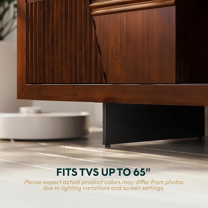 Trapeze TV Stand for Living Room – Wooden Media Console