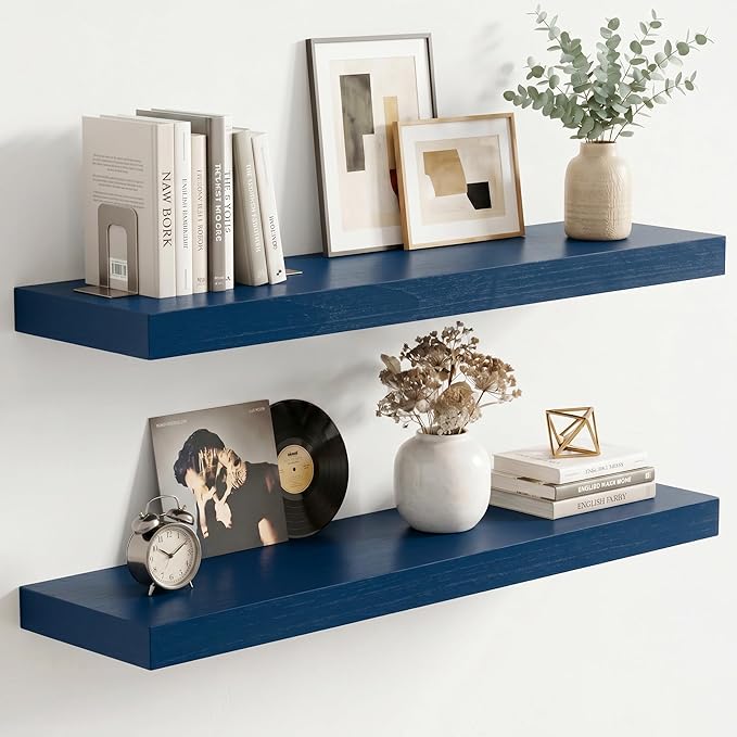 fuqing Dark Blue Floating Shelves | 24 Inch Floating Shelves