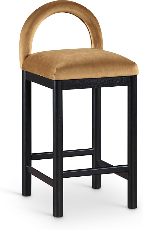 Meridian Furniture 11035Saddle-C Conrad Collection Art Deco Counter Stool