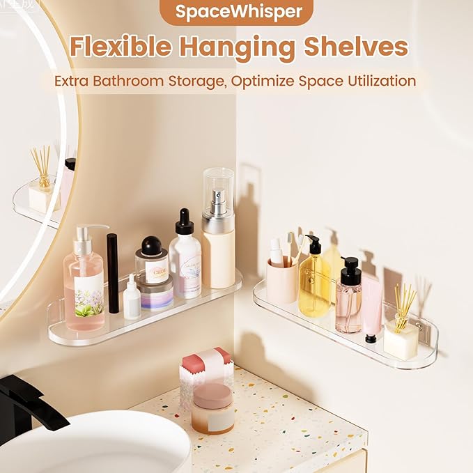 SpaceWhisper Floating Shelves for Wall, Living Room, Display Hanging Shelf