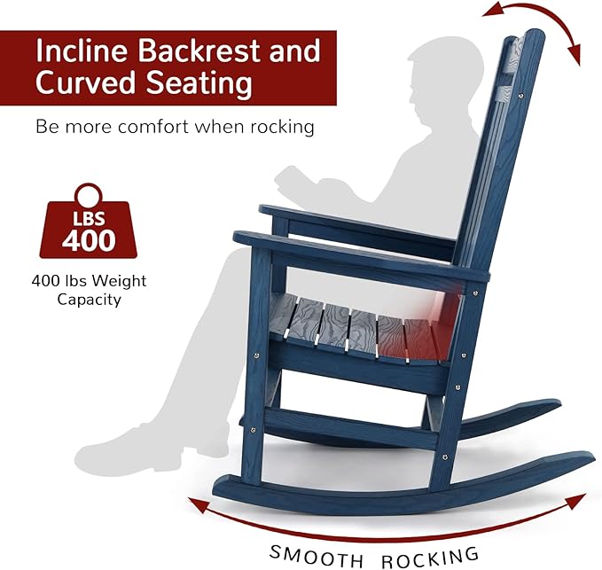 Stoog All-Weather Patio Rocking Chairs Set of 2