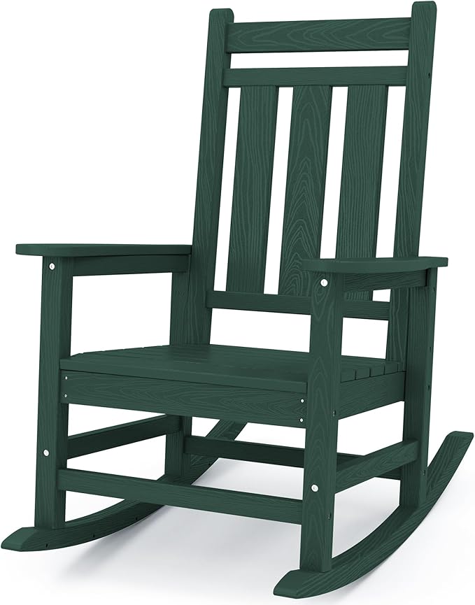 KINGYES Oversized Outdoor Rocking Chair, All-Weather Patio Rocking Chairs