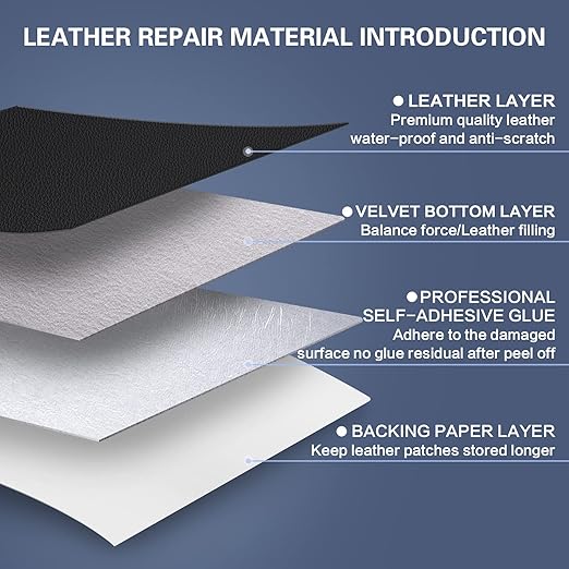 Self Adhesive Leather Repair Patch Kit, 35 in x 79 in Large Vinyl Leather