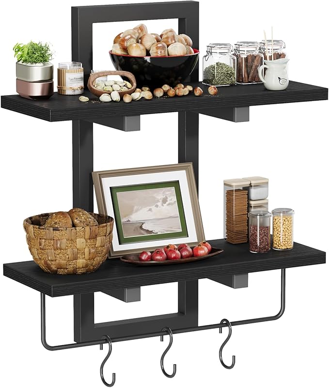 Creso hom Floating Shelves, Hanging Bathroom Shelves 2-Tier, Wall Mounted