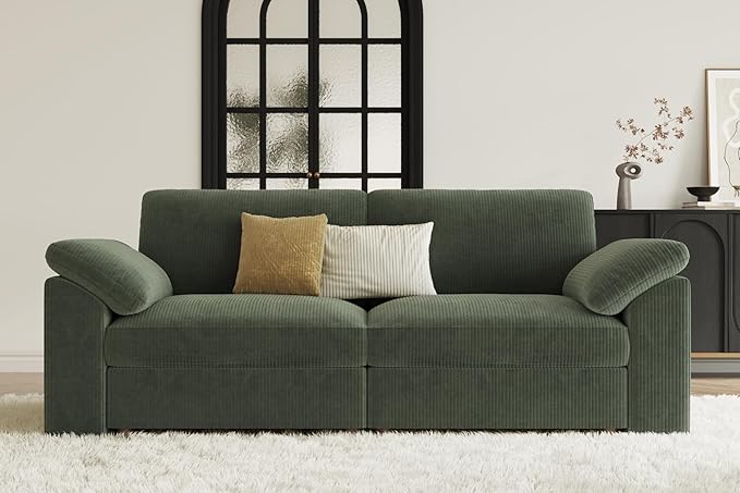 EASE MOOSE Comfty 2 Seat Couch, FSC Certified Modern Deep Seat Sectional Modular