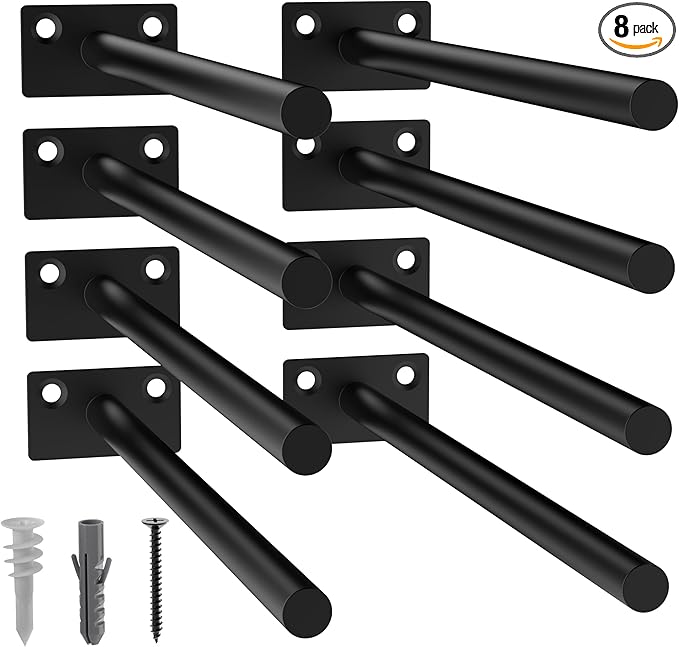LEOPO 8-Pack 10 inch Floating Shelf Brackets, Hidden Shelf Bracket