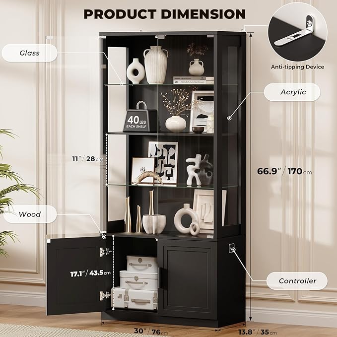 BROTTAR 67" Display Cabinet