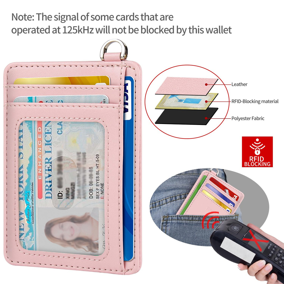 EcoVision Slim Minimalist Front Pocket Wallet, RFID Blocking Credit Card Holder Wallet with Detachable D-Shackle for Men Women