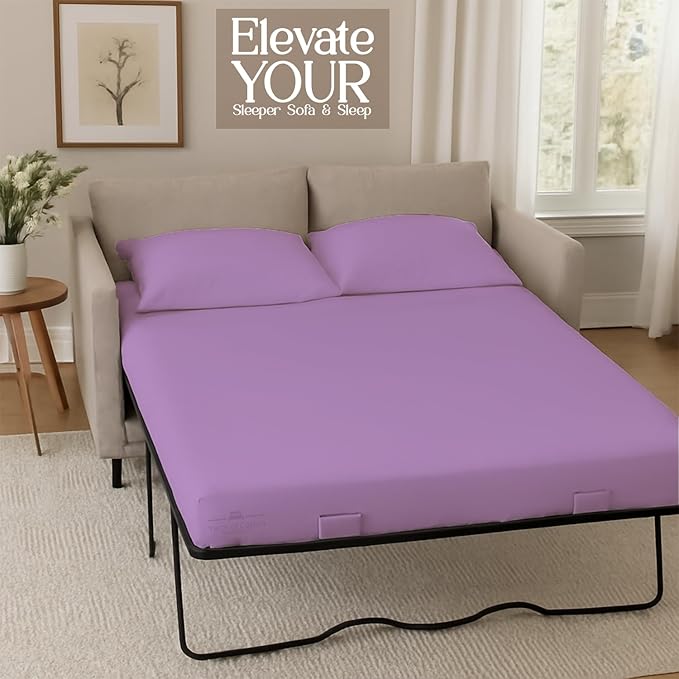 Sleeper Sofa Bed Sheet, 100% Cotton 400 Thread Count, 4 Piece Set, Deep Pocket