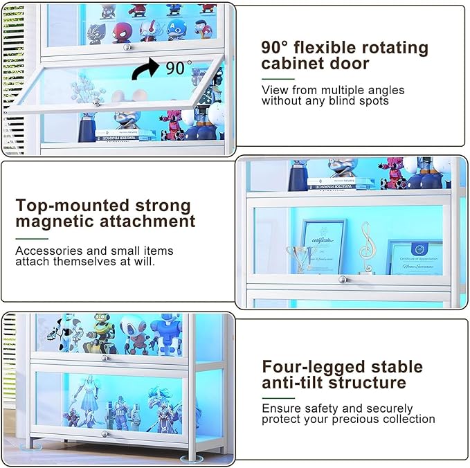 Display Cabinet with Acrylic Glass Doors 67.7'' Tall Curio Cabinet