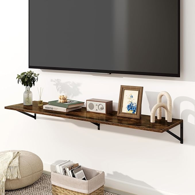Fun Memories Floating Shelves for Wall, 12 Inch Deep Floating Shelves Set of 2