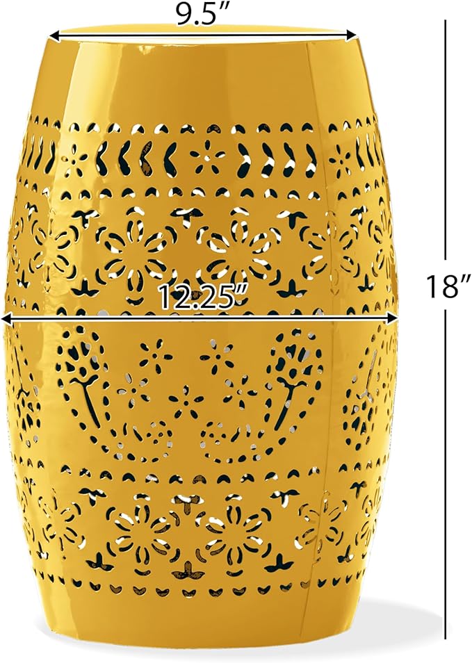 Christopher Knight Home Zoey Small Outdoor Side Table, Lace Cut Iron End Table