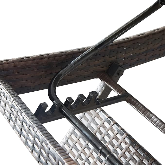 PE Rattan Adjustable Backrest Chaise Lounge Set 4
