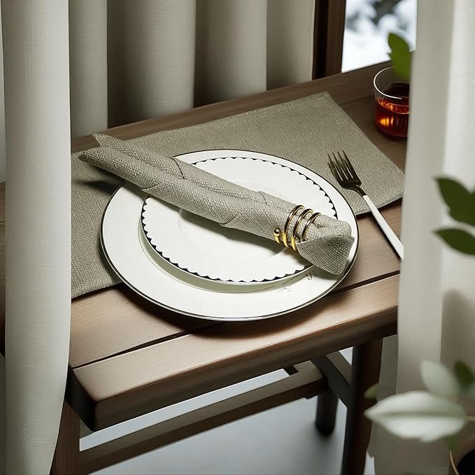 BALCONY & FALCON Cloth Napkins Set of 12 Washable Linen Napkins Absorbent