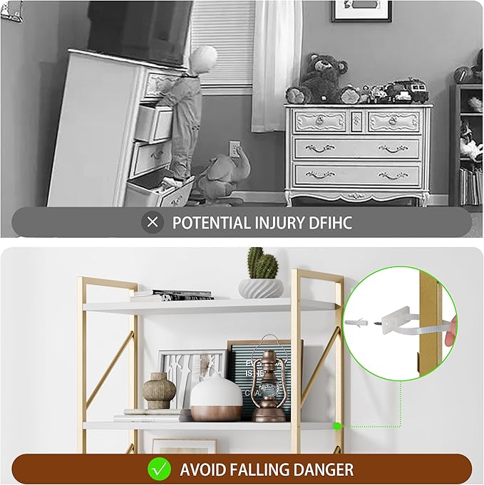 Shintenchi 2 Pieces 5 Tiers Bookshelf, Classically Tall Bookcase Shelf