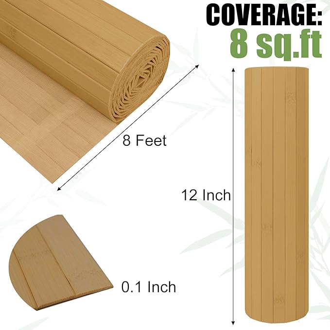 Bamboo Wall Panel for Interior Wall Decor, Renewable Pole Wrap Wainscoting Roll