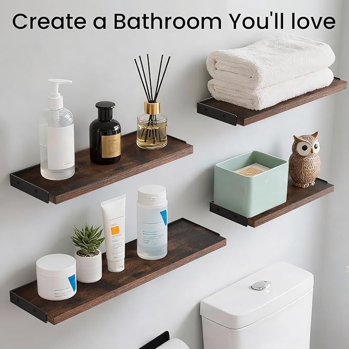 BAYKA Floating Shelves for Wall, Book Shelf for Bedroom, Decor Shelves for