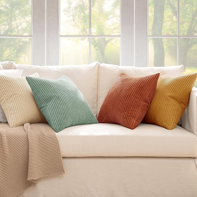 MIULEE Boho Farmhouse Throw Pillow Covers 18x18 Inch Set of 4 Summer Modern