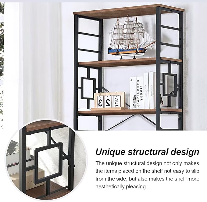 HOMISSUE Bookcase, 6-Tier Tall Bookshelf Metal Bookcase and Bookshelves