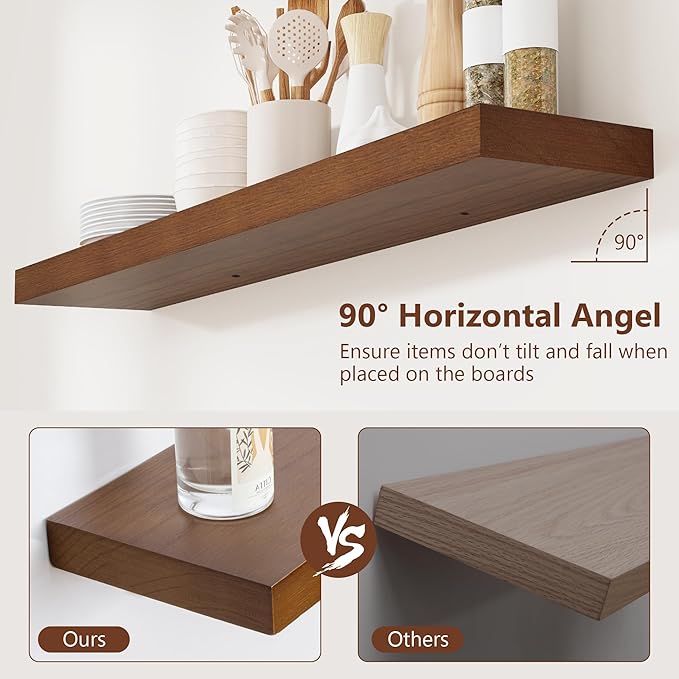 fuqing Rustic Floating Shelves for Wall, 36 Inch Floating Shelves Set of 2