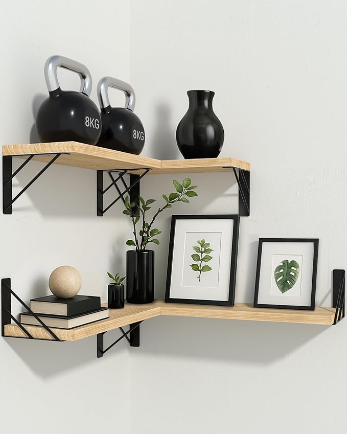 BAYKA Wall Shelves for Bedroom Decor, Floating Shelves for Living Room Kitchen