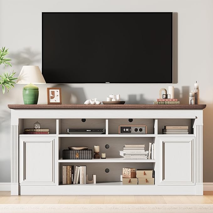 IDEALHOUSE Farmhouse TV Stand for TVs Up to 75", Entertainment Center