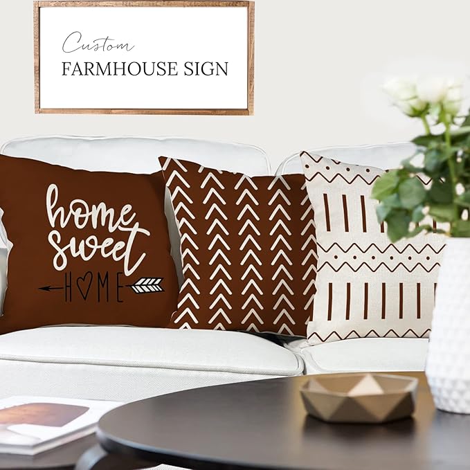 YCOLL Pillow Covers 20x20 Set of 4, Modern Sofa Throw Pillow Cover, Decorative