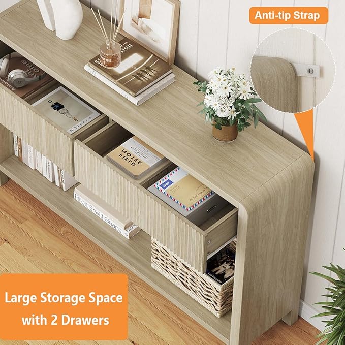 FATORRI Console Table for Entryway Storage, Wood Sofa Tables for Living Room