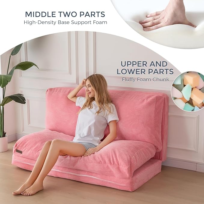 MAXYOYO Folding Sofa Bed, Floor Sofa Convertible Sleeper Chair
