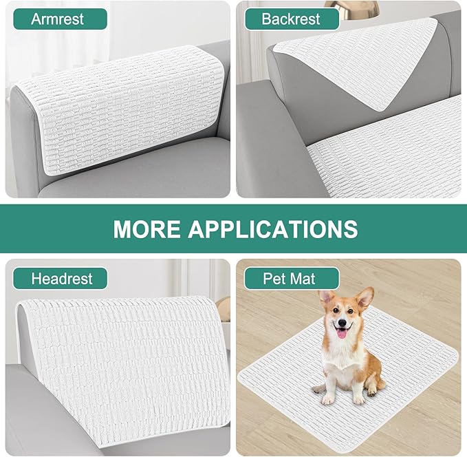 Foxdecor Couch Arm Covers Sofa Armrest Covers, Arm Chair Covers Set of 2