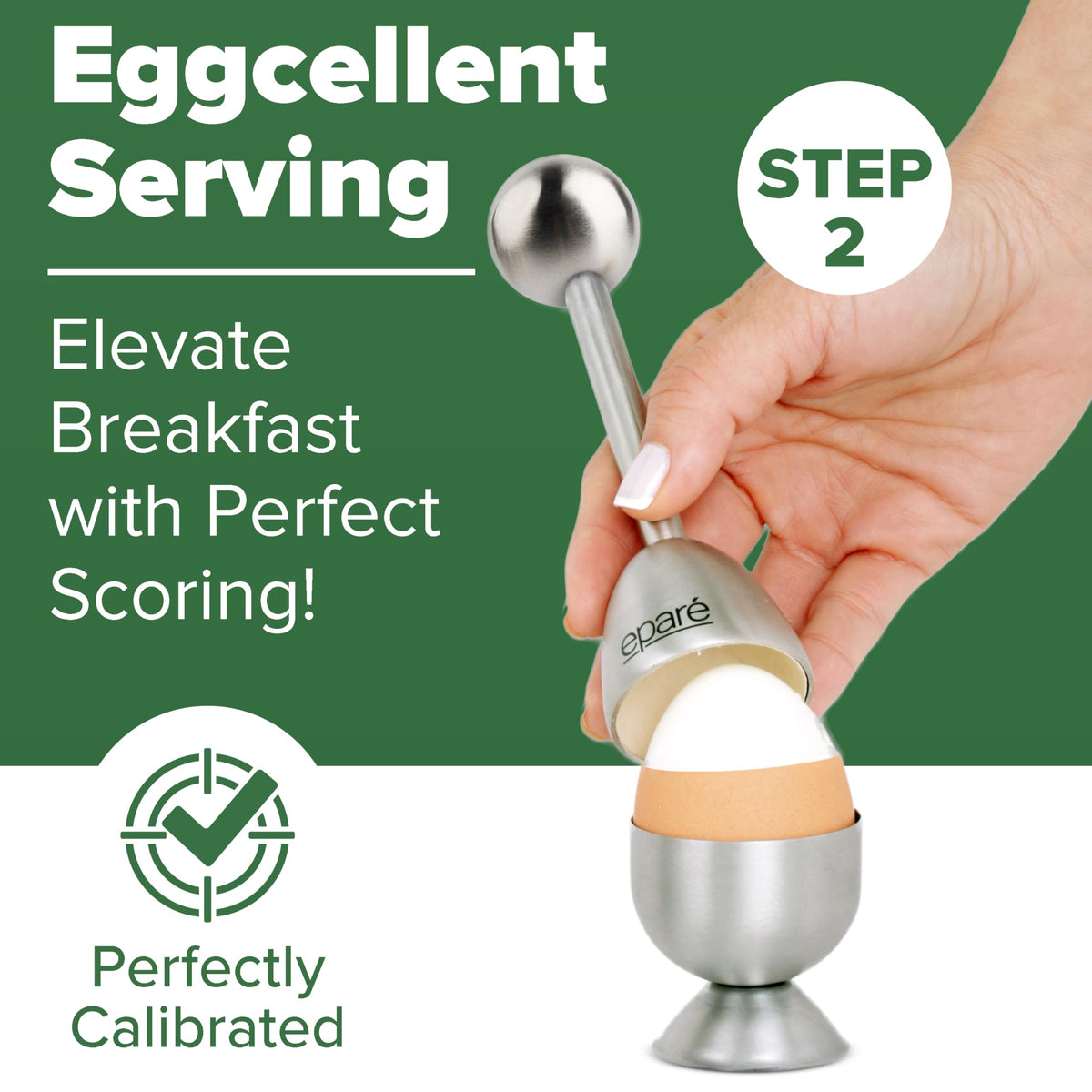 Epare Egg Cracker Topper Set & Steel Egg Cracker Topper Set - Complete Soft Boiled Egg Tool Set - Includes Egg Cups Cutter & Spoons - Holder Cup Spoon & Peeler - Easy Eggs Opener