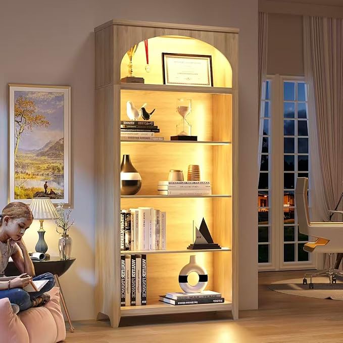 Dystler 5-Tier Arched Bookshelf