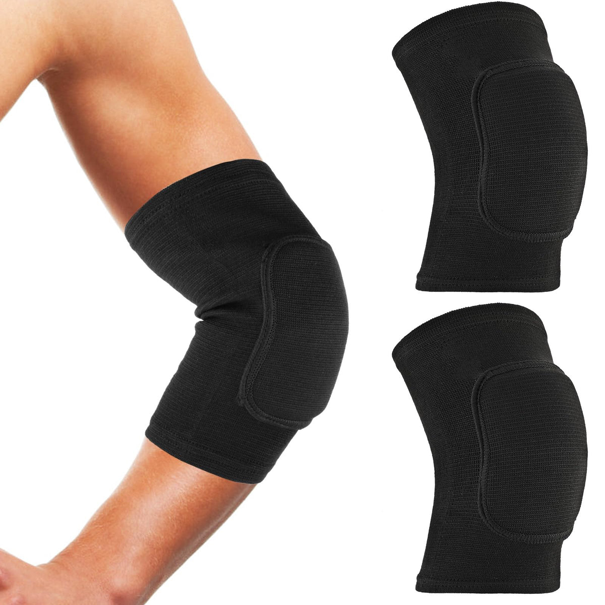 COMNICO Elbow Brace Sponge Fitness Elbow Support Compression Sleeve Breathable Anti-Collision Protective Arm Pads Strap Band for Workouts Tendonitis Arthritis Tennis Volleyball Basketball Golfers(M)