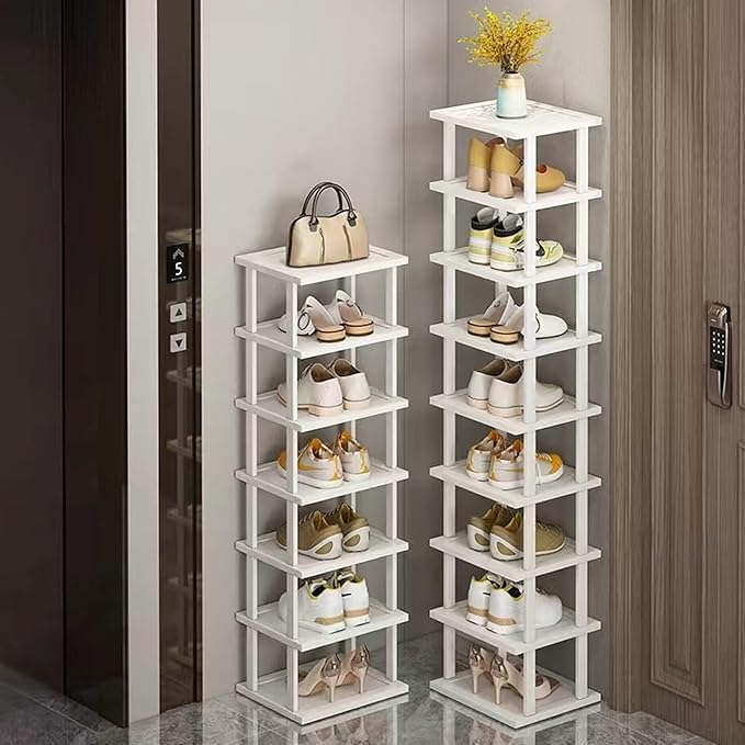 SAN HE Bamboo Shoe Rack 17 Tier- Vertical Shoe Rack