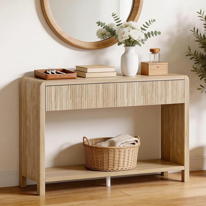 FATORRI Console Table for Entryway Storage, Wood Sofa Tables for Living Room