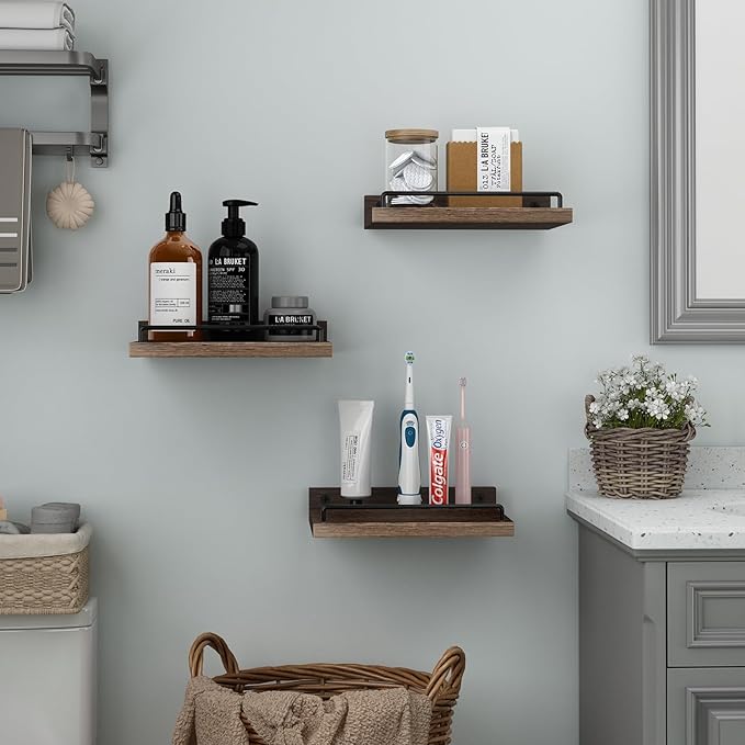 RYOFOBETTO Small Floating Shelf, 6 X 9 Inches Farmhouse Wall Shelves