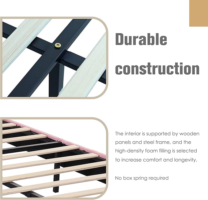 AGARTT Upholstered Platform Bed Frame Twin Size