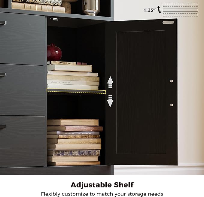 IRONCK Bookshelf, 70.9 Inch Tall Bookcase, 3-Tier Bookshelves