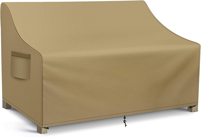 WLEAFJ Patio Sofa Cover Waterproof, 3-Seater Outdoor Sofa, Heavy Duty Deep