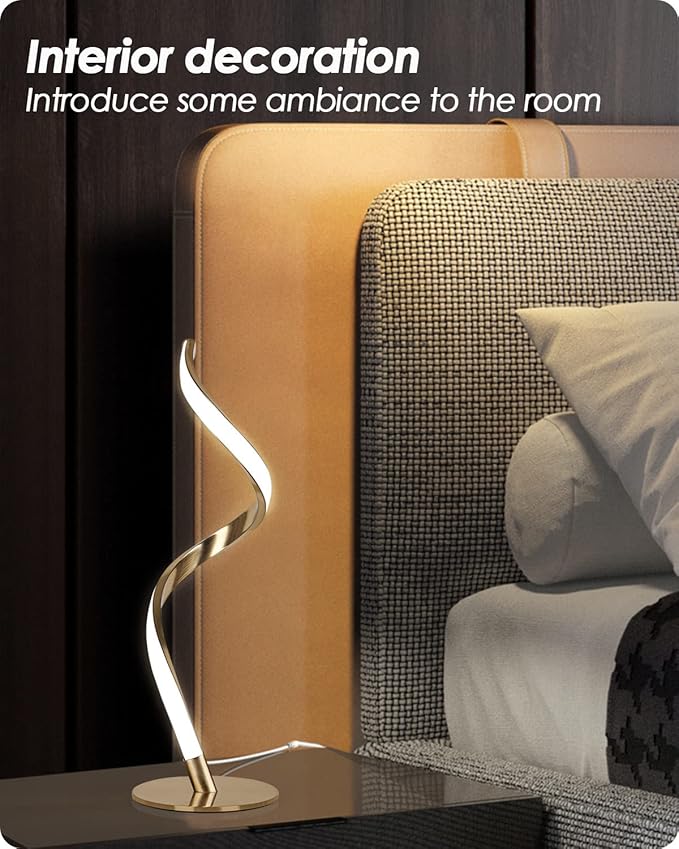 Yarra-Decor Modern Spiral Bedside Lamp