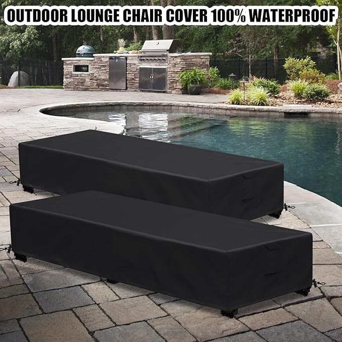 Patio Lounge Chair Covers 4 Pack Waterproof Outdoor chaise lounge cover 80" x