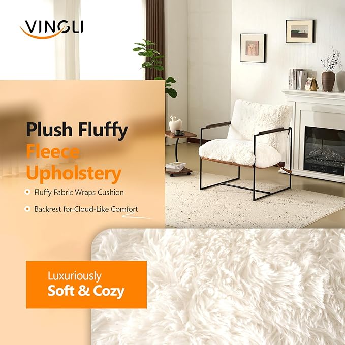 VINGLI 28" Wide Plush Upholstery Sling Modern Accent Chair
