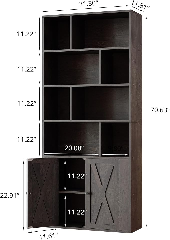 IRONCK Book Shelf, Tall Bookshelf