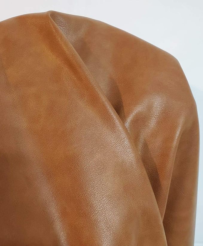 Cognac Tan Soft Faux Vegan PU {Peta Approved Vegan} Leather by The Yard
