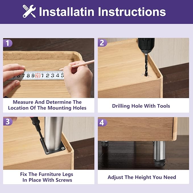 6 Inch Metal Furniture Legs Stainless Steel Adjustable Legs Silver Metal Legs