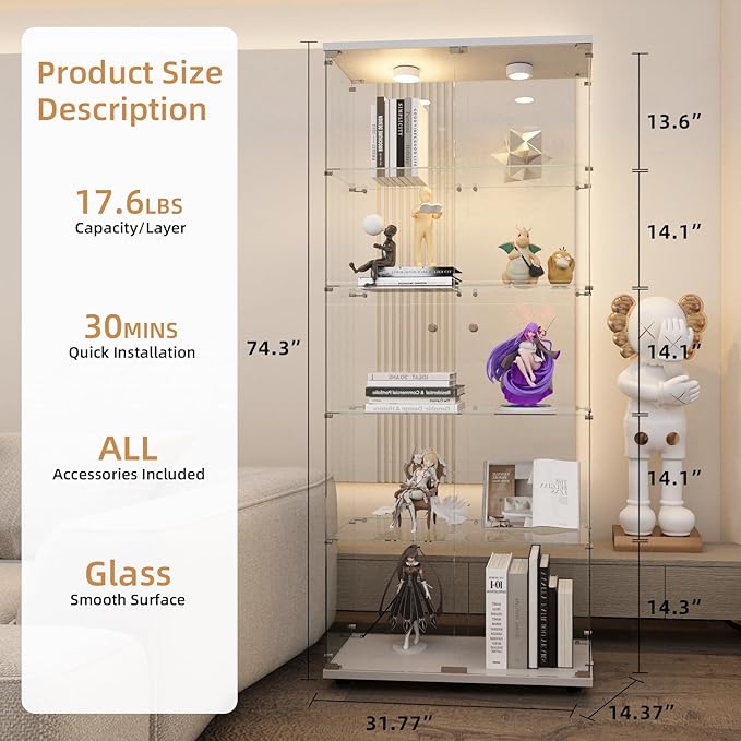 Beauty4U Glass Display Cabinet