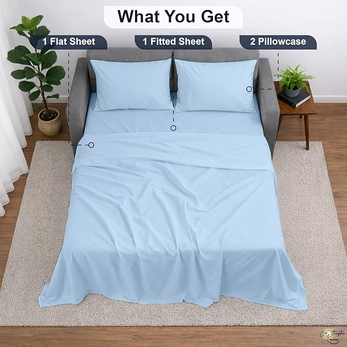 Cottington Lane Sleeper Sofa Sheets Queen Size, 4 Piece Premium Quality 100%